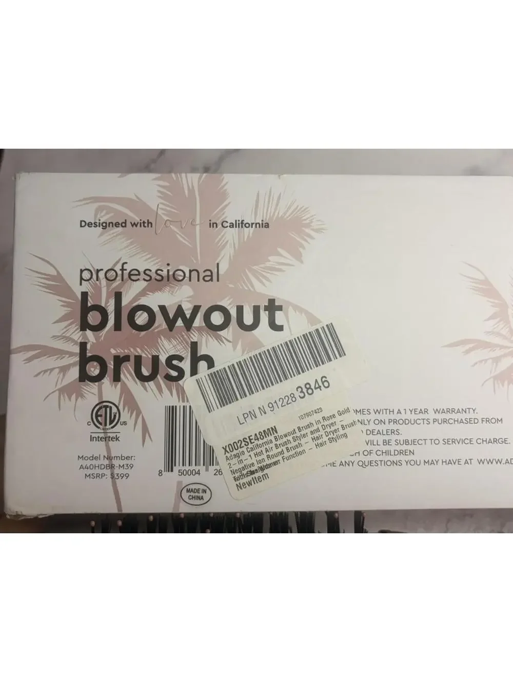 Adagio Professional Blowout Brush Rose Gold Hair Dryer Brush 1000W Volumizer